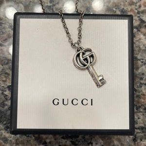Gucci silver key necklace